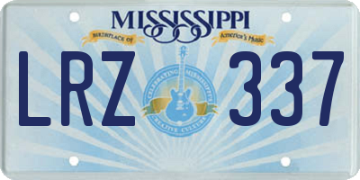 MS license plate LRZ337