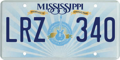 MS license plate LRZ340
