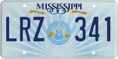 MS license plate LRZ341