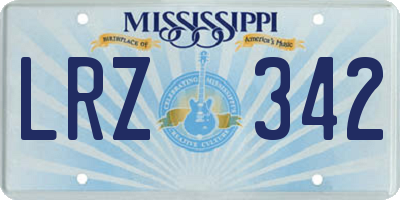 MS license plate LRZ342