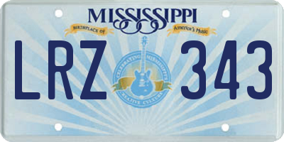 MS license plate LRZ343