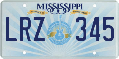 MS license plate LRZ345