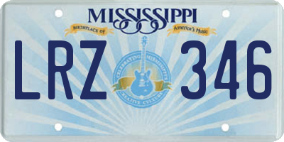 MS license plate LRZ346
