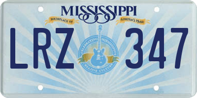 MS license plate LRZ347
