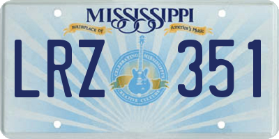 MS license plate LRZ351