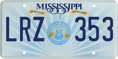 MS license plate LRZ353