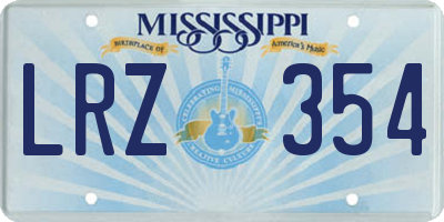 MS license plate LRZ354