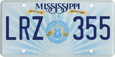 MS license plate LRZ355