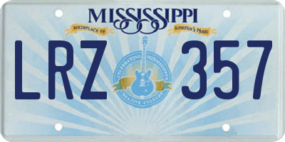 MS license plate LRZ357