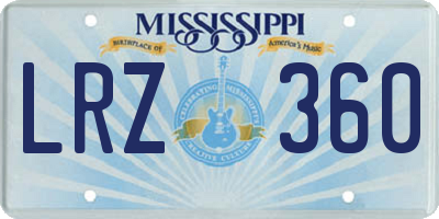 MS license plate LRZ360