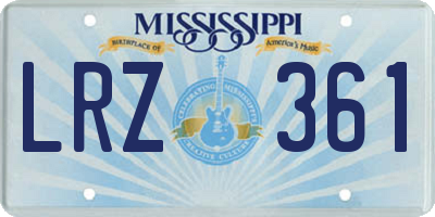 MS license plate LRZ361