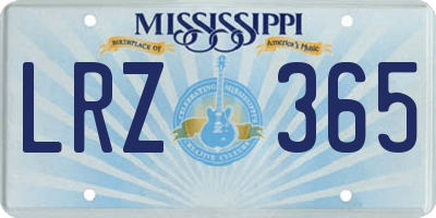 MS license plate LRZ365