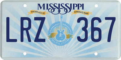 MS license plate LRZ367