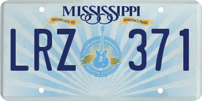 MS license plate LRZ371