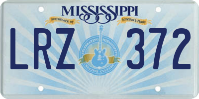 MS license plate LRZ372