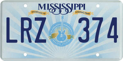 MS license plate LRZ374