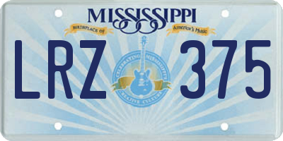 MS license plate LRZ375