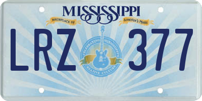 MS license plate LRZ377