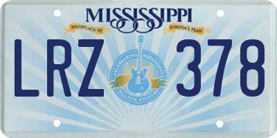 MS license plate LRZ378