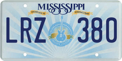 MS license plate LRZ380