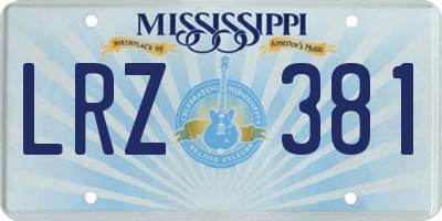 MS license plate LRZ381