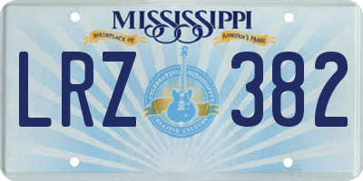 MS license plate LRZ382