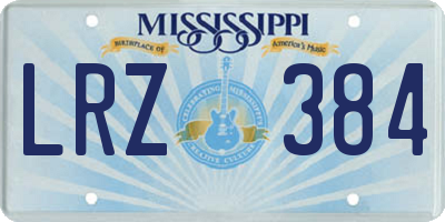 MS license plate LRZ384