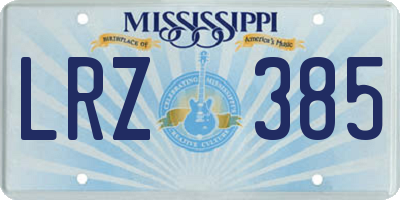 MS license plate LRZ385