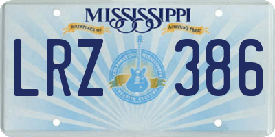 MS license plate LRZ386
