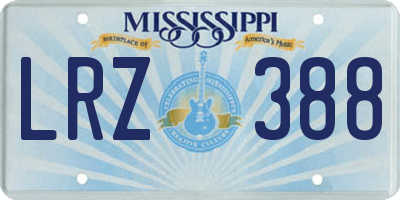 MS license plate LRZ388