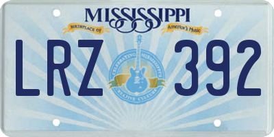MS license plate LRZ392