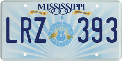 MS license plate LRZ393