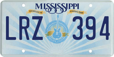 MS license plate LRZ394