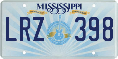 MS license plate LRZ398