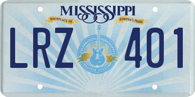MS license plate LRZ401
