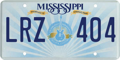 MS license plate LRZ404