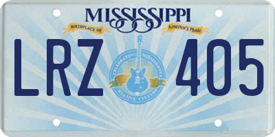 MS license plate LRZ405