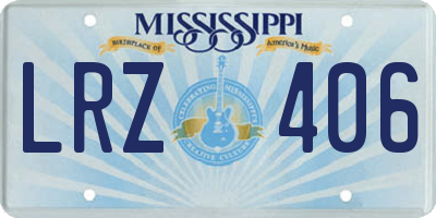 MS license plate LRZ406