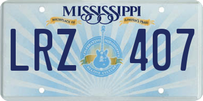 MS license plate LRZ407