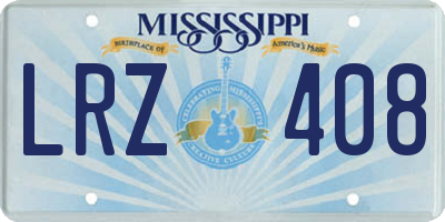 MS license plate LRZ408