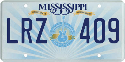 MS license plate LRZ409