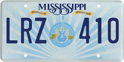 MS license plate LRZ410