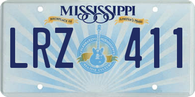 MS license plate LRZ411