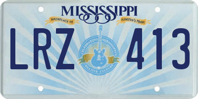 MS license plate LRZ413