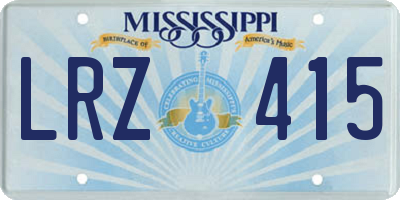 MS license plate LRZ415