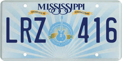 MS license plate LRZ416