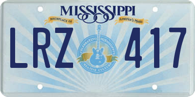MS license plate LRZ417
