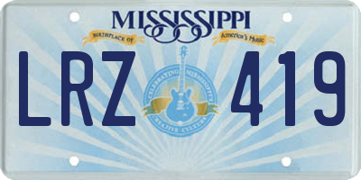 MS license plate LRZ419