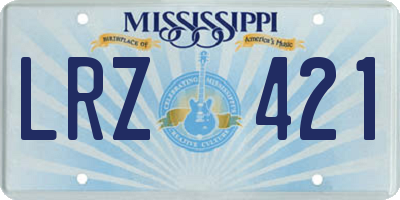 MS license plate LRZ421