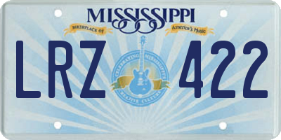 MS license plate LRZ422
